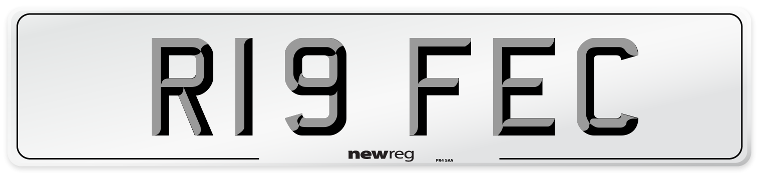 R19 FEC Number Plate from New Reg
